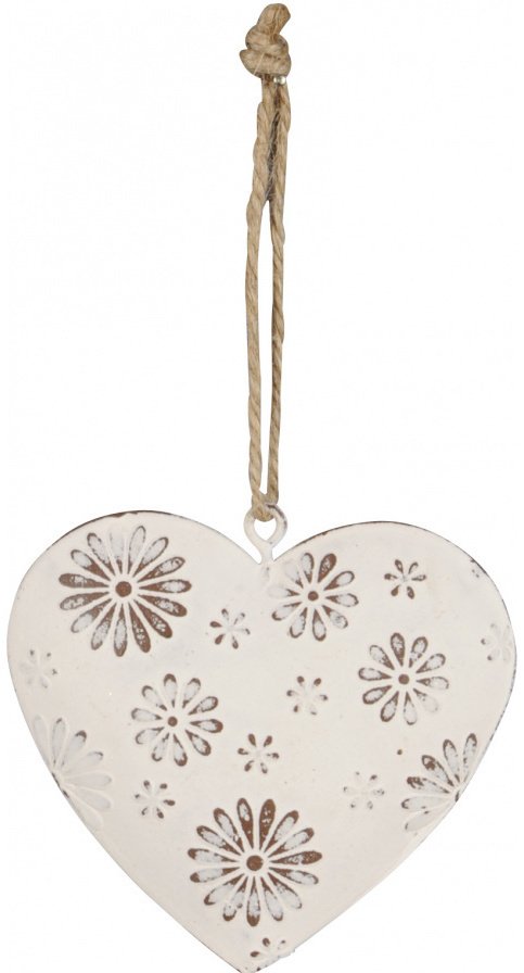 Hanging Metal Heart White, 7cm | 56240 | Interior Decor / Home ...