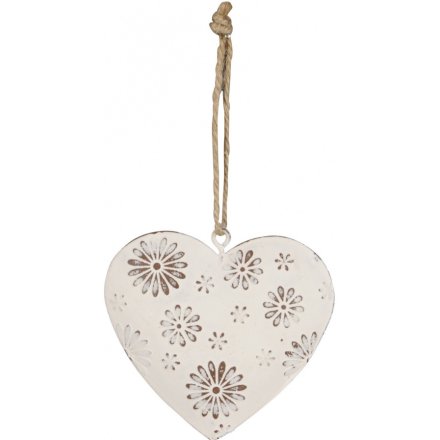 A Charming Little White Hanging Heart