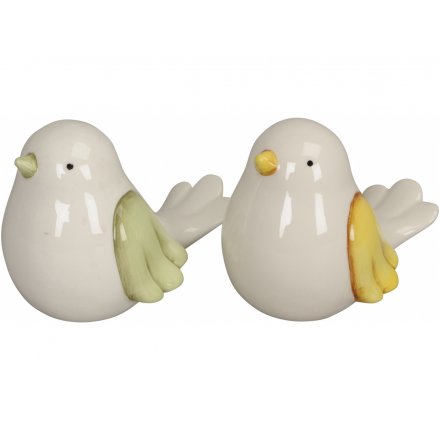 2 Assorted Pastel Birds, 9cm