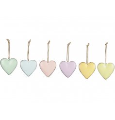 A Pretty Assortment of 6 Mini Hanging Hearts