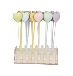 Pastel Hearts on Garden Stakes