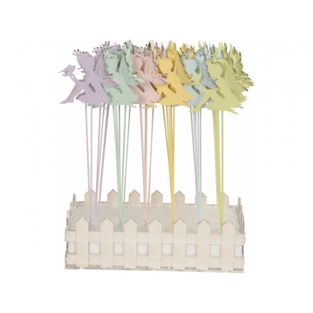 Colourful Fairy Garden Metal Stakes 20cm CDU