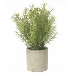 An Life Like Greenery in a Modern Grey Plant Pot