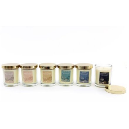 6 Assorted Temple Candle Pots, 9cm