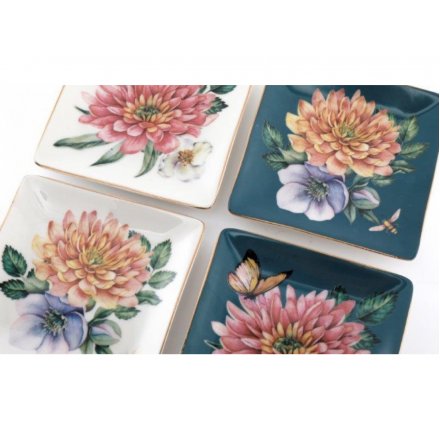 An Assortment of Two Beautifully Designed Botanical Trinket Dishes