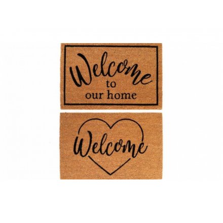 Two Assorted 'Welcome' Mats, 40cm