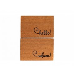 Two Delightful Welcome Mats with Greeting Messages