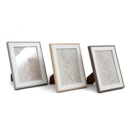 A Rustic Styled White Photo Frame with a Natural Wooden Edge 