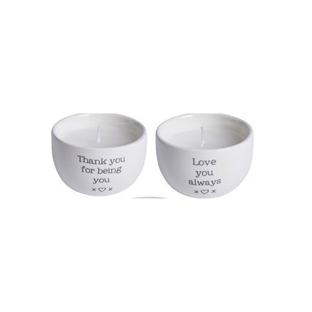 Assortment of Two Mini Message Candles