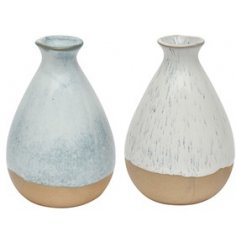 A Costal Toned Assortment of Two Mini Vases
