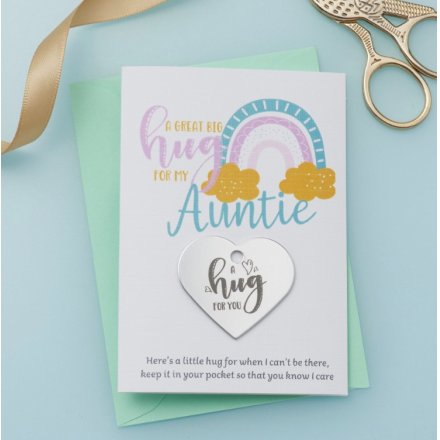 Auntie Hug Card - Pastel Rainbows