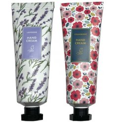 A Floral Assortment of 2 Hand Creams with Floral Decal