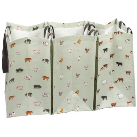 Set Of 3 Recycled Bags - Willow Farm