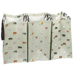 A Set of Farm Animal Recycled Bags