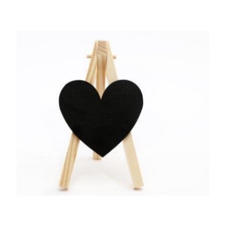 A Small Wooden Chalkboard in Heart Design