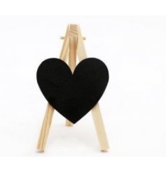 A Small Wooden Chalkboard in Heart Design