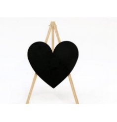 A Heart Shaped Standing Wooden Chalkboard