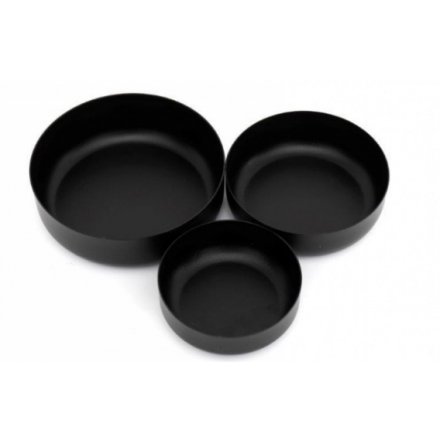 Set of 3 Black Iron Bowls