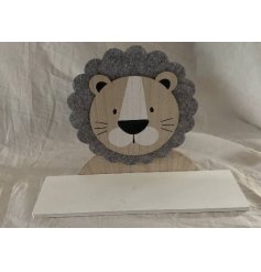 A Charming Wooden Shelf with Lion Cut Out
