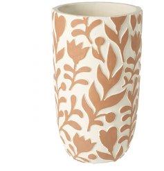A Delightful Floral Pot in White and Orange