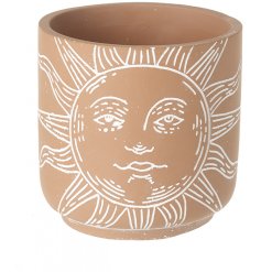 A Artistic Cement Pot with Sun Detailing 