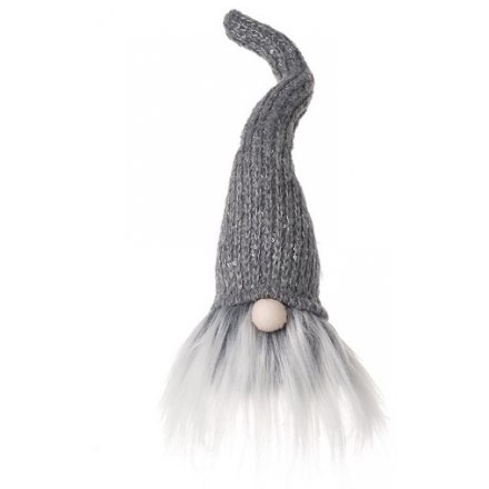 Grey Gonk in Wooly Hat, 38cm