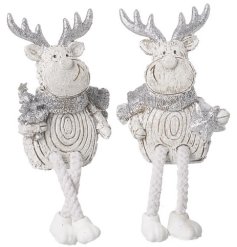 A Charming Assortment of 2 Wood Effect Reindeers