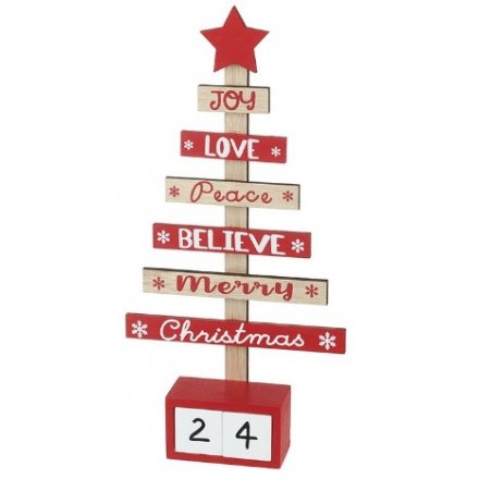 Love Joy Advent Tree Calendar, 27.5cm
