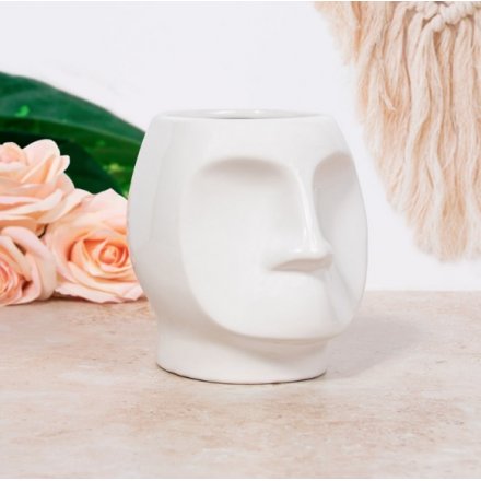 Plant Pot Face White 14cm