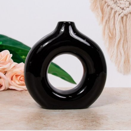 Donut Black Vase 18cm