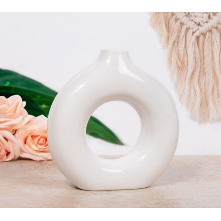 Donut White Vase 18cm