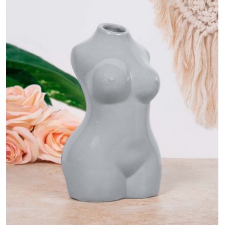 Grey Body Vase 17.5cm