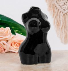 An Eye Catching Black Vase in Body Shape