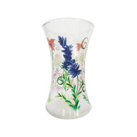 Botanical & Butterfly Glass Vase