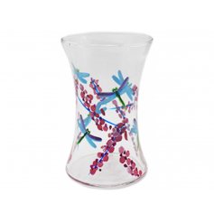 A Gorgeously Decorated Vase with Dragonfly Decal