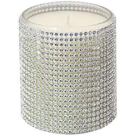 Diamante Candle Silver