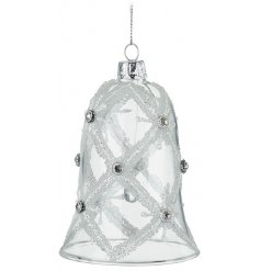 A Delicate Glass Bell with Silver Gems
