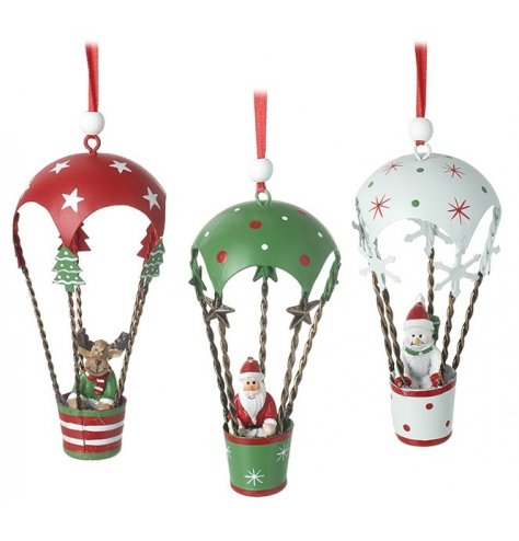 A Colourful Assortment of 3 Hanging Christmas Decorations