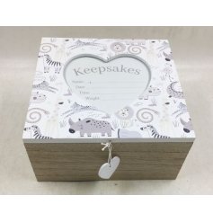 A Lovely Wooden Keepsake Box with Heart Decal