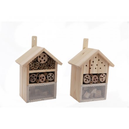 2 Assorted Wooden Houses, 24cm