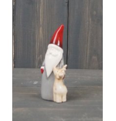 A Charming Santa Ornament with Reindeer