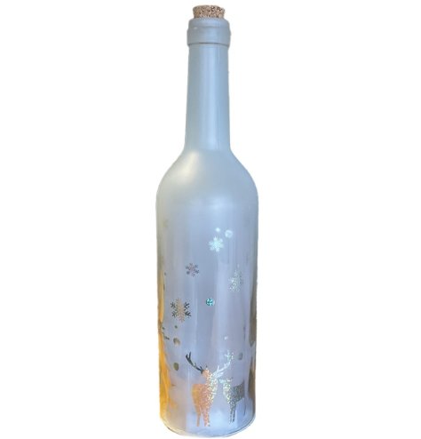 A Tall, Light Up Glass Bottle