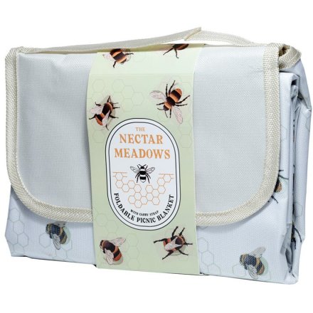 A Charming Picnic Blanket with Bee Hive Print