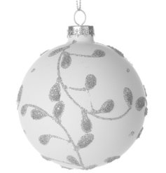 A Simply Stunning White Glass Bauble
