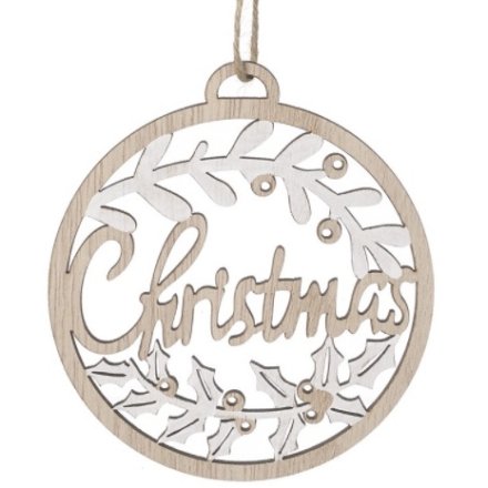 Christmas Cut Out Wooden Bauble