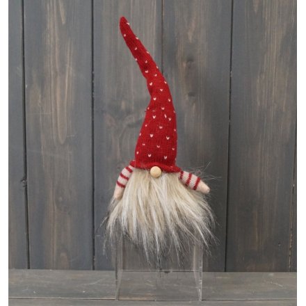 Tall Hat Red Heart Fabric Gonk (24cm)