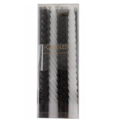 A Set of 4 Monochrome Taper Candles