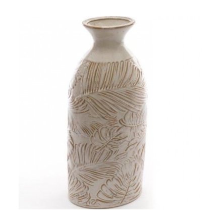 31cm White Rustic Neck Vase