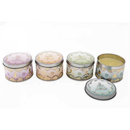 4 Assorted Scented Tin Candle- Yoga