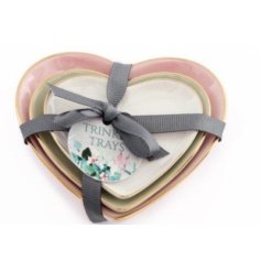 A Charming Set of 3 Heart Shaped Trinket Dishes